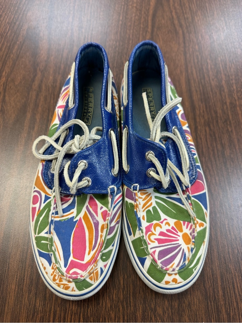 Sperry Floral Canvas Boat Shoes in Blue, Green, Pink & Orange